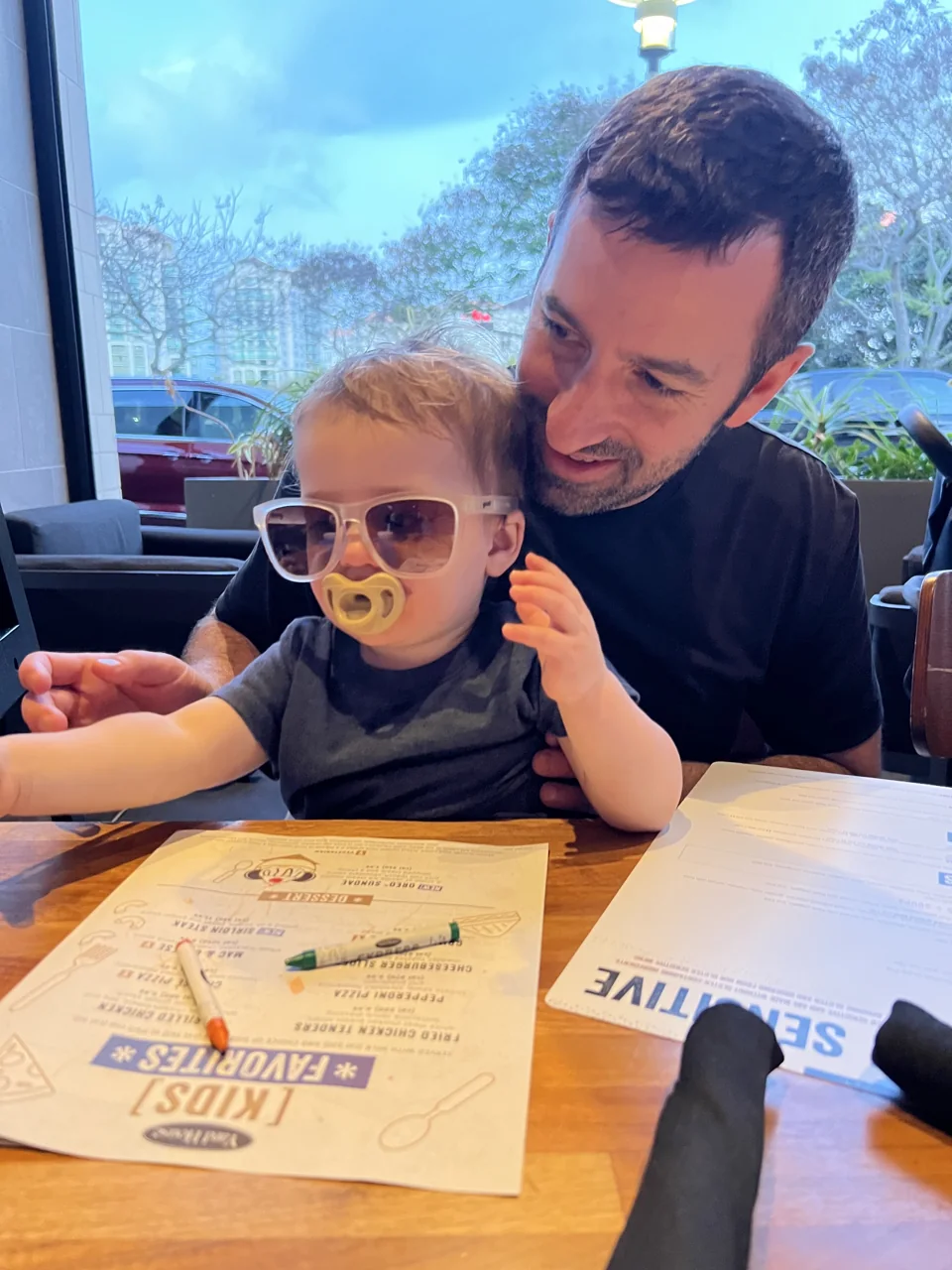 Zach spending time with his child